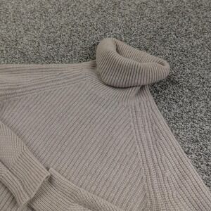 360 Cashmere Sweater Womens XS Beige Pullover Turtleneck Ribbed Knit Cozy Soft